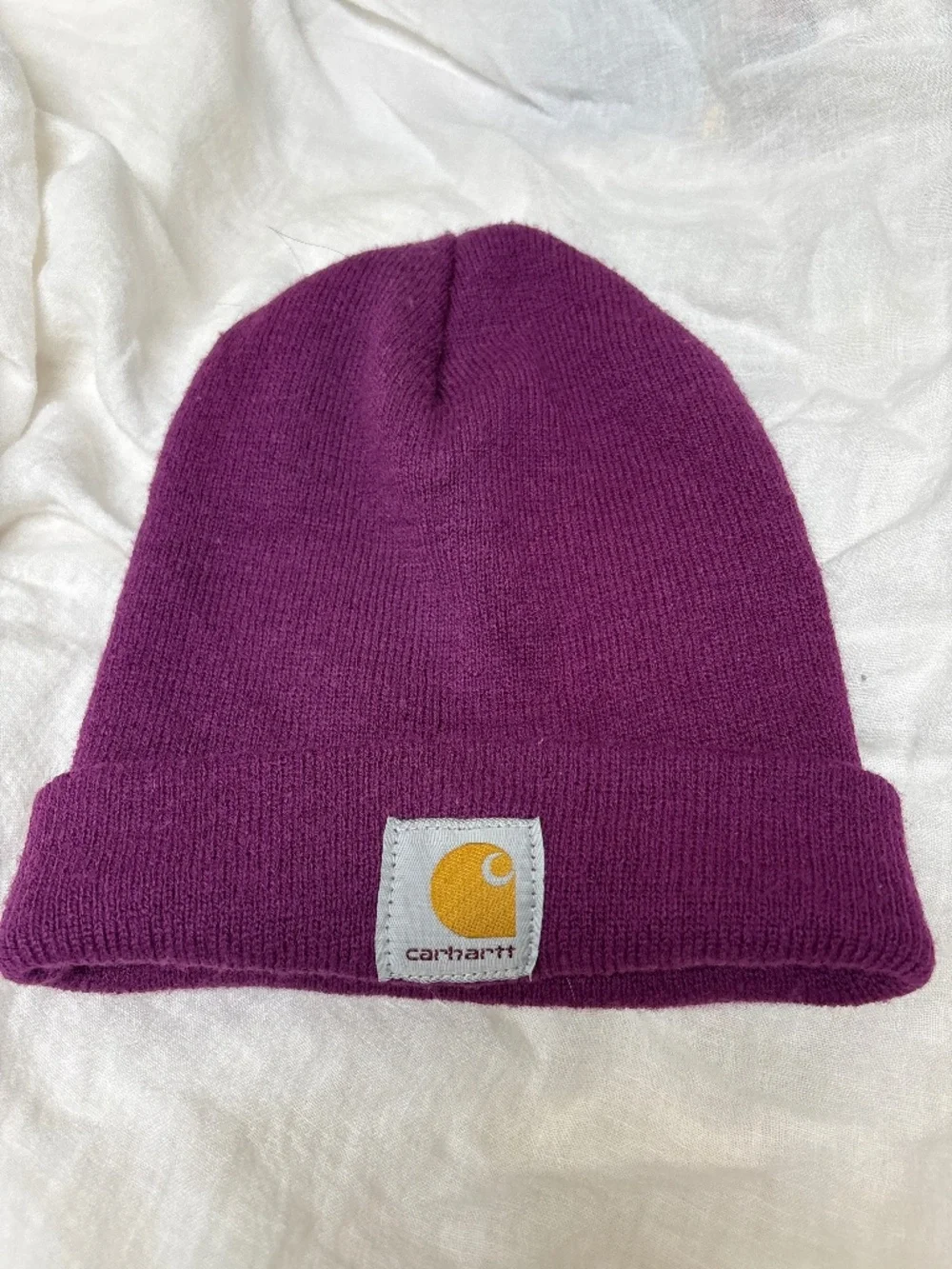 Carhartt purple beanie with logo